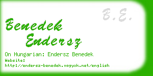 benedek endersz business card